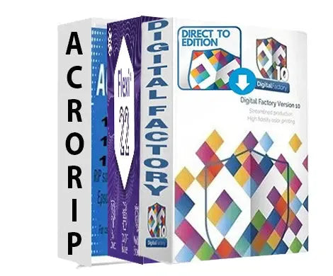Cadlink Digital Factory V10, FlexiSign 22, and AcroRIP 10.5 — professional RIP, DTF, and signmaking software for Windows users.
