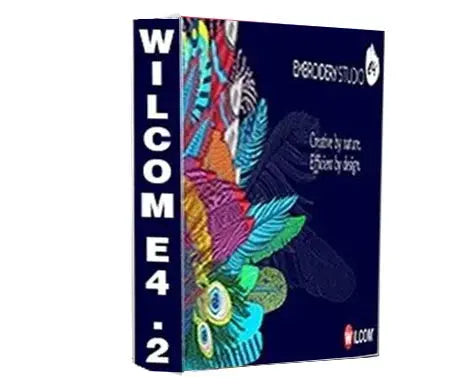 Wilcom Embroidery Studio E4.2 interface with CorelDRAW 2018 — professional embroidery and vector design integration.
